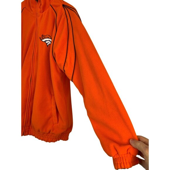 NFL Denver Broncos Reversible Jacket M Blue Canvas Orange Fleece RCC10443 - Picture 13 of 14
